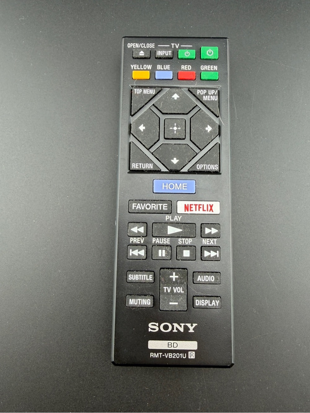 Sony Remote Control RMT-VB201U - Black with Color Function Keys